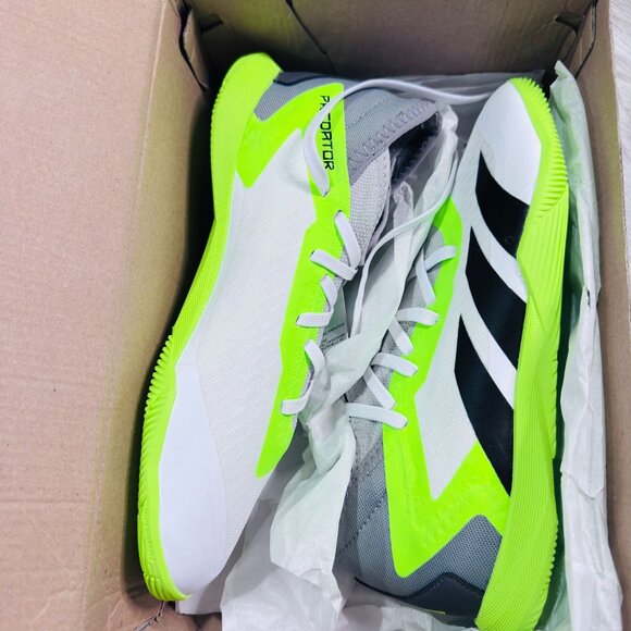 Adidas Predator Accuracy.3 IN J White/Black/Lime Youth 4.5 NWB MSRP $95 - Picture 3 of 6
